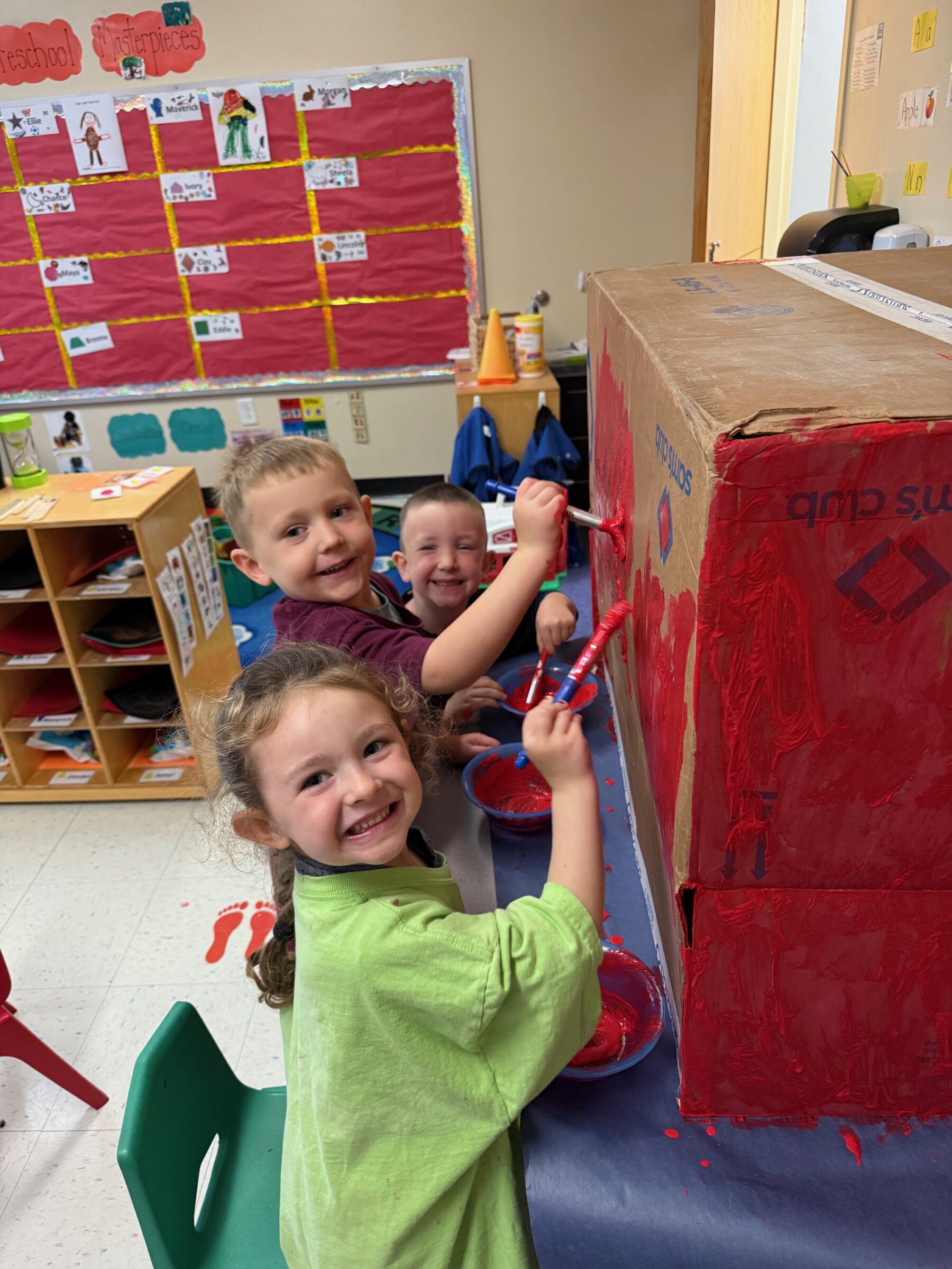 Pre-School students participating in activity